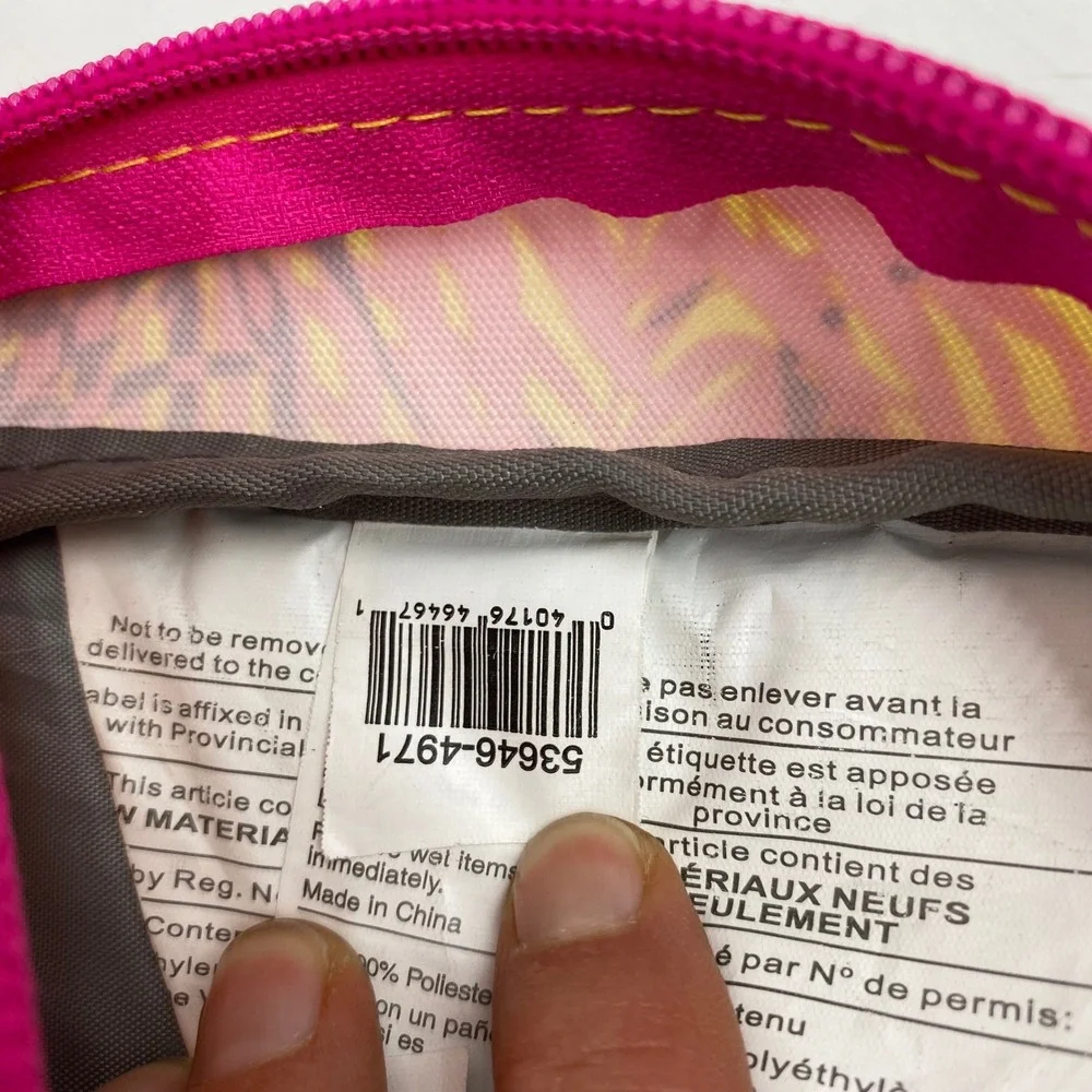High Sierra Backpack Pink Yellow Tropical Palm Leaf Print Multi-Pocket 18in